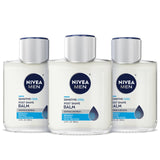 NIVEA MEN Sensitive Cool After Shave Balm, Simple Sensitive Skin Shave Care for Capsule Grooming Routines, No-Fuss Cooling Balm Trio, 3.3 Fl Oz Bottles