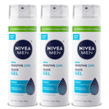 NIVEA MEN Sensitive Cool Shave Gel for Sensitive Skin, Alcohol Free Shaving Gel with Chamomile Extract, 7 Oz Can, Pack of 3 – Cooling Post-Workout Refresh for Sensitive Skin