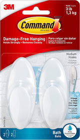 Command Bath Large Towel Hook Value Pack – Safe, Drill-Free Towel Hooks for Nursery and Family Bathroom Use