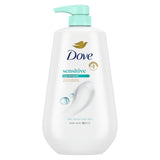 Dove Sensitive Skin Body Wash with Pump – Hypoallergenic Family-Safe Cleanser for Kids' Bathroom and Shared Tub, 30.6 oz