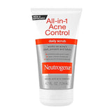 Neutrogena All-In-1 Acne Control Daily Face Scrub – Streamlined 3-in-1 Acne Treatment for Simple Routines