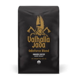 Death Wish Coffee Valhalla Java Ground Coffee – Strong Robusta Blend for Work Desk Energy, Bold Organic Dark Roast 12 oz