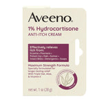 Aveeno Maximum Strength 1% Hydrocortisone Anti-Itch Cream – Soothing Psoriasis Flare-Up Care for Nightly Wind-Down Routine, 1 oz