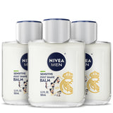 NIVEA MEN Real Madrid Sensitive After Shave Balm – Streamlined Grooming Essential for Clutter Free Vanities, 3 Pack