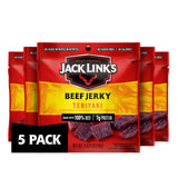 Jack Link's Beef Jerky Variety Pack - Original and Teriyaki - 94% Fat Free Snack for Self-Care Cravings and Clean Eating Goals, 1.25 oz Pouches