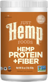 Just Hemp Foods Hemp Protein Powder Plus Fiber – Allergen-Friendly Family Protein for Kids' Snacks, 16 oz