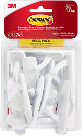 Command Medium Utility Hook Mega Pack – Neutral-Toned Wall Hooks for a Less-Is-More Home Aesthetic