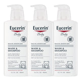 Eucerin Baby Tear-Free 2-in-1 Shampoo & Body Wash – Alcohol-Free, Dye-Free Safety Formula, 3-Pack Value