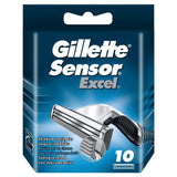 Gillette Sensor Excel Razor Blades for Men – 10-Pack Refill Cartridges, Clean and Clutter-Free Bathroom Restock