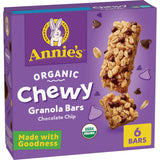 Annie's Organic Chocolate Chip Granola Bars – Clean Eating Snack for the Pantry, 12 ct