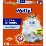 Hefty Ultra Strong 13 Gallon Trash Bags – Unscented Trash Sack for Sensitive Noses and Clean Indoor Air, Bulk 80 Count