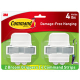 Command Broom Grippers – Child-Safe Wall Organizer, Tool-Free Broom Holder for Family Homes