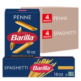 Barilla Penne & Spaghetti Variety Pack (8 Boxes) – Kid-Friendly Family Pasta for Weeknight Dinners