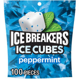 ICE BREAKERS Ice Cubes Peppermint Sugar Free Chewing Gum, 100 Pieces – Lunch Box Add-In for Back-to-School Routines