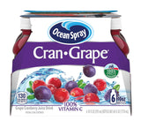 Ocean Spray Cran-Grape Juice, Desk-Friendly 10 oz Bottles for Midday Energy at Work (Pack of 6)