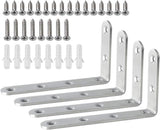 Alise L Bracket Shelf Hardware – Bedroom Aesthetic Shelf Mount, Brushed Nickel Corner Brace for Decorative Displays
