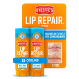 O'Keeffe's Lip Repair Cooling Relief Stick (2 Pack) – Wind & Sun Lip Protection for Skiing, Cycling and Trail Days