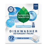 Seventh Generation Free & Clear Dishwasher Pods Minimalist Eco-Friendly Dishwashing, Plastic-Reduced Packaging for Intentional Homes