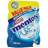 Mentos Pure Fresh Sugar-Free Chewing Gum with Xylitol, Fresh Mint, 120 Piece Bulk Resealable Bag for Low-Carb Daily Wellness Habits