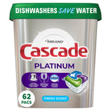 Cascade Platinum ActionPacs for Sustainable Living, Low-Waste Lemon Dishwasher Pods