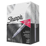Sharpie Metallic Silver Permanent Markers, Fine Point 36 Count – Shiny Lettering for Halloween Porch Decor and Pumpkin Decorating