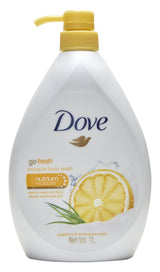 Dove Go Fresh Energize Body Wash – Clean Design Pump Bottle for Uncluttered Bathroom Counter, 33.8 fl oz