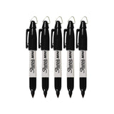 Sharpie Mini Permanent Markers with Golf Keychain Clips – Fine Point Desk Marker for Home Office, Mailroom, and Warehouse Labeling, Pack of 5