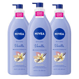 NIVEA Oil Infused Vanilla and Almond Oil Body Lotion – Elevated Gift-Worthy Moisturizer for the Refined Home, Pack of 3 Vanilla and Almond Body Lotion