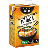 Simply Asia Japanese Inspired Ramen Soy Ginger Chicken Broth, 26 fl oz – Ready-to-Heat Noodle Base for Busy Workdays