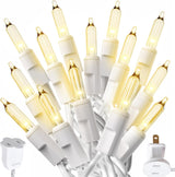 PREXTEX Connectable Outdoor String Lights for Pergola, Deck, and Backyard Tree Wrap, 10 Ft Warm White, 50 Count
