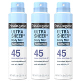Neutrogena Ultra Sheer Dry-Touch SPF 45 Mist – Portable Sun Protection for Beach Days, Camping Trips, and Trail Use