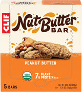 CLIF Nut Butter Bar Peanut Butter – Trail-Ready Energy Bar for Hikers, 5-Pack of 1.76 oz Bars