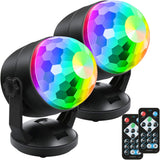 Luditek 2-Pack Disco Ball Lights – Thoughtful Housewarming and Holiday Stocking Stuffer for Adults, Battery Powered DJ Party Lights