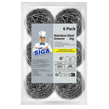 MR.SIGA Stainless Steel Scourer – High-Performance Degreaser for Tight Office Pantry and Break Room Cleaning, 6 Pack