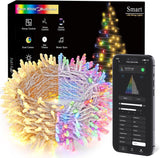 BrizLabs Color Changing Smart Christmas Lights – Flameless Safe Lighting Around Kids and Pets, 98ft 300 LED 24V Cool to Touch String