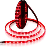 ALITOVE 16.4ft 12V DC Red LED Strip Light Low Voltage Touchable Safe Lighting for Kids Room Nursery and Pet-Friendly Homes Without Power Supply