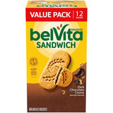 belVita Breakfast Biscuit Sandwiches – Office Desk Snack for Mid-Morning Focus, Dark Chocolate Creme 12-Pack