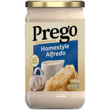 Prego Homestyle Alfredo Pasta Sauce, 22 oz Jar – Family Weeknight Pasta Base for Busy Home Kitchens