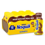 Nesquik Chocolate Lowfat Milk 8 oz Bottles – Quick Breakfast Drink for Busy Office Mornings