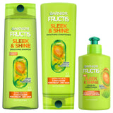 Garnier Fructis Sleek & Shine Shampoo, Conditioner & Leave-In Bundle – Affordable Holiday Gift for Mom, Anti-Frizz Vegan Set