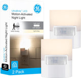 GE LED Motion Night Light – Compact Plug-in Design that Keeps the Second Outlet Free, 2 Pack