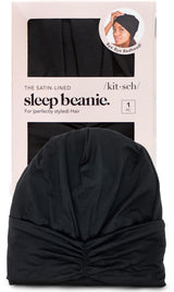 Kitsch Satin Lined Beanie – Premium Haircare Accessory for Women, Elevated Sleep Bonnet for Curly Hair