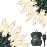 Waterproof LED String Lights IP65 with USB or Battery Power, All Weather Patio and Garden Decor with 6 Hour Timer and 8 Modes