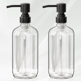 AmazerBath 17 Oz Clear Glass Hand Soap Bottles – Living Room Style Upgrade for Half Bath and Guest Vanity