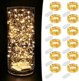 MUMUXI Waterproof Fairy Lights Battery Operated 7.2ft – Patio, Balcony, and Outdoor Dining String Lights, Warm White