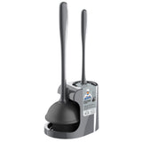 MR.SIGA Toilet Brush and Plunger Combo – Coordinated Black, White, and Gray Finish for Elevated Home Bathroom Aesthetics