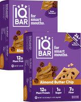 IQBAR Vegan Protein Bars - Office Desk Snack for Sustained Energy - Low Sugar Lunch Box for Knowledge Workers 12 Count