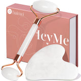 BAIMEI IcyMe Gua Sha & Jade Roller Set – Calming Bedtime Ritual for Stress Relief, Evening Facial Tension Release