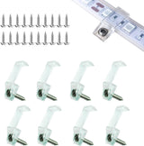 ATB Secure LED Strip Mounting Clips for Family-Safe Kitchen and Bathroom Lighting, Rust-Proof Clear 100-Pack