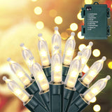 Blissun Micro LED String Lights – Warm White Mantel Garland Decor, 16 ft Battery Wire Lights for Holiday Living Spaces
